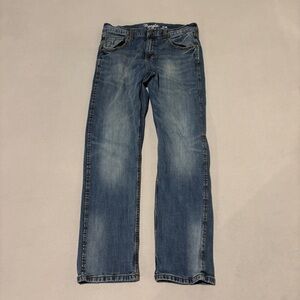 Wrangler Retro Jeans Mens 33x32 Blue Slim Straight Grunge Denim Preppy Western